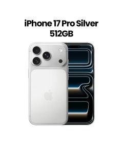Apple iPhone 17 Pro 12GB RAM 512GB Storage 6.3 Inch, Super Retina XDR, Water and Dust Resistant - Silver - MG894AH/A