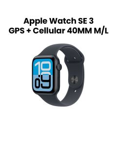 Apple Watch SE 3 GPS + Cellular M/L 40mm, 18 Hours Battery Life, Water Resistant - Midnight Aluminium Case with Midnight Sport Band - MEPC4AF/A