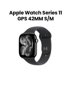 Apple Watch Series 11 GPS S/M 42mm, Up to 24 Hours Battery Life, Water Resistant - Jet Black Aluminium Case with Black Sport Band - MEQT4AF/A