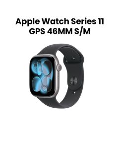 Apple Watch Series 11 GPS S/M 46mm, Always On Retina Display, All Day Battery Life - Space Gray Aluminium Case With Black Sport Band - MEV04AF/A