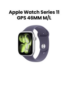 Apple Watch Series 11 GPS M/L 46mm, Always On Retina Display, All Day Battery Life - Silver Aluminium Case With Purple Fog Sport Band - MEVA4AF/A