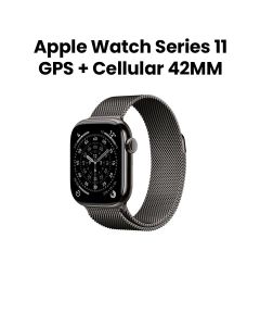 Apple Watch Series 11 GPS + Cellular 42mm, Up to 24 Hours Battery Life, Advanced Fitness Tracking - Slate Titanium Case with Slate Milanese Loop - MF8U4AF/A