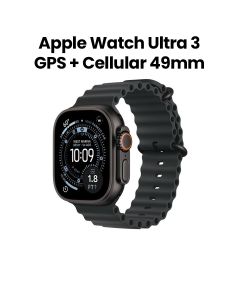 Apple Watch Ultra 3 GPS + Cellular 49mm, Long Battery Life, Bright and Durable Display - Black Titanium Case With Black Ocean Band - MF0J4AF/A