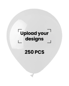 Customized Printed Balloon Bundle 250pcs | White