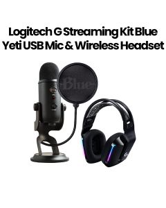 Logitech G Streaming Kit with Blue Yeti USB Gaming Mic & G733 Lightspeed Wireless Headset Black Out