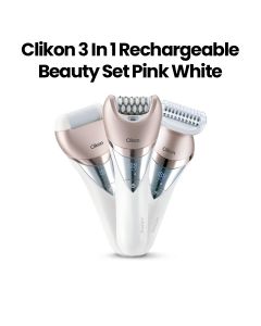 Clikon 3-in-1 Rechargeable Beauty Set – Pink/White | CK3326