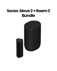 Sonos Portable Speaker Set, Premium Sound Quality, All Day Battery Life, Smart Voice Control, Fast USB-C Charging - Black - MOVE2-ROAM2-BUNDLE