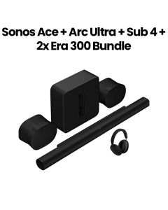 Sonos Ace + Arc Ultra + Sub 4 + 2x Era 300 Entertainment Set, Premium 9.1.4 Entertainment System, Personal Audio Immersion, Advanced Connectivity - Black