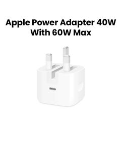 Apple 40W Dynamic Power Adapter With 60W Max, ​​​​​​​Compact And Portable, USB-C Connectivity, Dynamic Power Delivery - White - MGTV4B/A