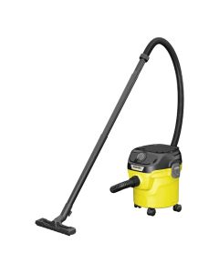 Karcher KWD 1 Multi-Purpose Wet & Dry Vacuum Cleaner, 12L Container, Blower Function, Cartridge Filter, Compact Storage & Accessory Holder | Yellow/Black
