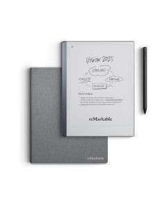 reMarkable 2 Paper Tablet Essentials Bundle, 10.3-Inch CANVAS Display, Marker Plus Pencil, Handwriting-to-Text & Book Folio Cover | Gray - RM114