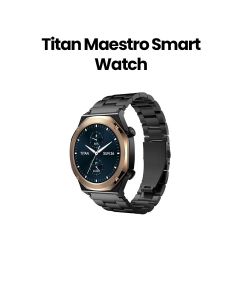 Titan Maestro Smart Watch 1.43″ AMOLED Stainless Steel AOD Extra Strap – Rose Gold / Black | 90208KM02