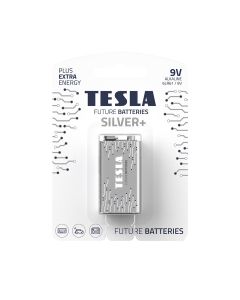 Tesla Alkaline 9V Silver+ Battery 6LR61 – 1 Pack Long-Lasting Power for Smoke Detectors, Alarms, Toys & Electronics | 8594183392301