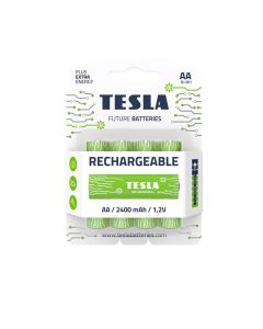 Tesla AA Green+ NiMH 1.2V Rechargeable Batteries – 4 Pack High-Capacity Reusable Power for Toys & Electronics | 8594183392288