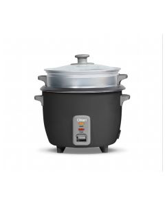 Clikon Rice Cooker & Steamer 1.8L 700W Non-Stick Inner Pot, Automatic Keep Warm Function, Glass Lid | Dark Grey/White - CK2733