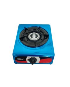 Clikon Single Burner Gas Stove Stainless Steel Body, Compact Table Top Design, Durable Pan Support | Silver/Black - CK4501