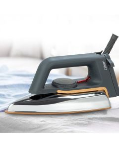 Clikon Medium Heavy Dry Iron 1.1KG 1000-1200W Non-Stick Soleplate, Adjustable Temperature Control, Fast Heating | Dark Grey/Silver - CK4137