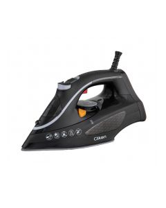 Clikon Steam Iron 2400W Ceramic Soleplate, Adjustable Steam Control, Anti-Drip & Self-Clean Function | Black - CK4140
