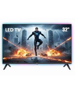 Clikon 32inch HD Smart LED TV Frameless Display, Built-in Wi-Fi, HDMI & USB Connectivity, Streaming Apps Support | Black - CK915