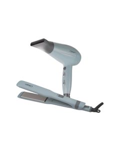 Clikon Hair Dryer & Hair Straightener Combo Professional Styling Set, Fast Heating Technology, Adjustable Temperature Control | Pastel Blue/Gray - CK3325