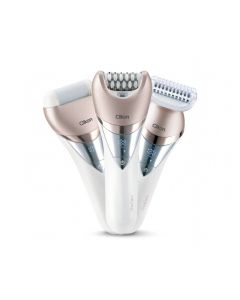 Clikon 3-in-1 Rechargeable Beauty Set Facial Hair Remover, Eyebrow & Nose Trimmer, Portable Grooming Kit | Rose Gold/Pearl White - CK3326