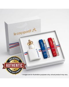 Le Coq Sportif Blanc Relax Unisex Eau de Parfum Gift Set – 50ml EDP + 2×10ml Travel Spray Mandarin, Herbal Infusion, Cedarwood & Musk Fragrance | LCS200008