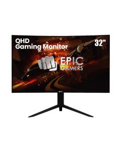 Epic Gamers 32" QHD Curved Gaming Monitor – 2560×1440 VA Panel, 240Hz Refresh Rate, 1ms Response Time, Adaptive-Sync, Frameless | Black - EP27-VA-240