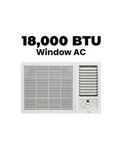 ALM Window Air Conditioner 1.5 Ton, 18,000 BTU, Rotary Compressor, 52 dB(A) Noise Level, 710 m/h Air Volume, R410A Refrigerant - White - ALMW-T18N