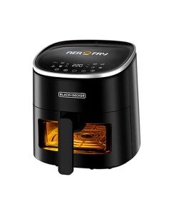 Black+Decker AeroFry Air Fryer 4.2L, Rapid Hot Air Circulation For Frying, Grilling, Baking And Broiling, Brushed Finish, Viewing Window - Black - AF4210-B5