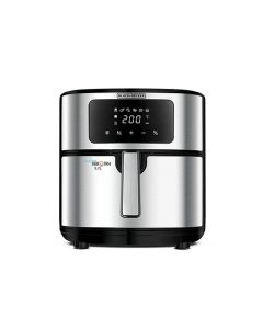 Black+Decker 6 In 1 Air Fryer 1500W 5.7L, Digital Touch Control, Rapid Air Convection, Adjustable Temp 80-200°C, Cool-Touch Handle - Black/Silver - AF7257-B5