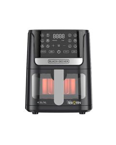Black+Decker Digital Air Fryer 4.5L, Touch Panel, 12 Preset Programs, Adjustable Temp 80-200°C, Sleek Design, Auto-Off - Black - AF4500-B5