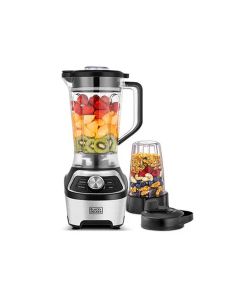 Black+Decker 1200W High-Speed Blender, 1.85L BPA-Free Jar, Travel Cup, 20,000 RPM, 6-Blade Stainless Steel - Black/Silver - BXH1200-B5
