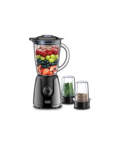 Black+Decker 400W Electric Blender With Glass Jar And Two Grinding Mills, 1.5L Capacity, Powerful Performance - Black - BX440G-B5