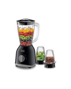 Black+Decker 400W Blender With 2 Grinder Mills, 1.5L Capacity, 2 Speed Control, Twist-to-Lock System - Black - BX365-B5