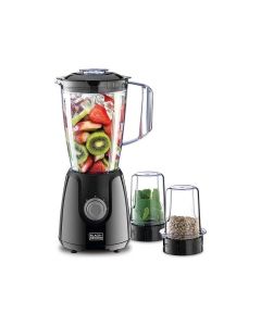 Black+Decker 400W Blender With 2 Mills, Stainless Steel Blades, Dual Pulse Control For Fine Grinding, 1.5L Capacity - Black - BX440-B5