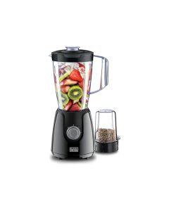 Black+Decker 400W Blender With Grinding Mill, 1.5L Capacity, 2 Speed Control, Pulse Function - Black - BX4130-B5