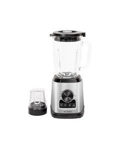 Sharp 1000W Electric Blender With Dry Grinder And Glass Jug, 1.75L Capacity, Stainless Steel Blades - Black/Silver - EM-TX81-S3
