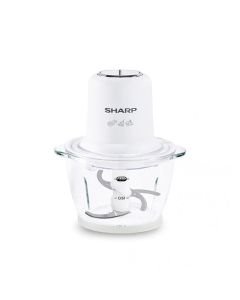 Sharp Chopper 350W 1.2L, Two-Speed Control, Four Stainless Steel Blades, Dishwasher-Safe Parts - White - EM-CP31-W3