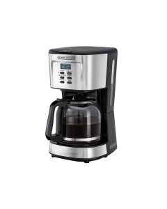 Black+Decker 900W 24-Hour Programmable Coffee Maker With 1.5L Glass Carafe, Keep Warm Feature For Drip Coffee And Espresso - Black/Silver - DCM85-B5