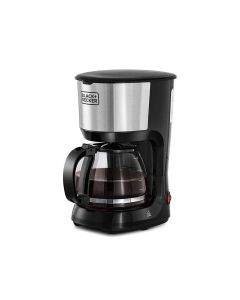Black+Decker 750W Coffee Maker With Glass Carafe, 1.25L Capacity, Easy-Grip Handle, Non-Stick Warming Plate, Boil Dry Protection - Black/Silver - DCM750S-B5