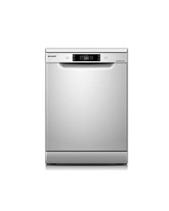 Sharp Free-Standing Dishwasher, 8 Programs, 14 Place Settings, 3-Layer Stainless Steel Tub - Silver - QW-MA814-SS3