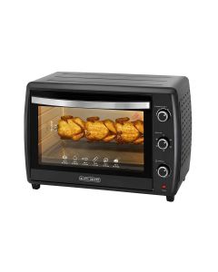 Black+Decker Toaster Oven 2200W 70L, Adjustable Thermostat (90–230°C), Double Grill With Convection, Rotisserie Function - Black - TRO70RDG-B5