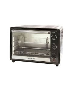 Sharp Electric Oven 60L, 3-Level Heating Settings, 4 Stainless Steel Heating Elements, Adjustable Temperature - Black - EO60K3