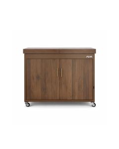 ALM 4-Plates Food Warmer And Hostess Trolley, 2 Shelves, Removable Power Cable, Elegant And Modern Design - Brown - ALM-HT402WD