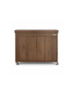 ALM 3-Plates Food Warmer And Hostess Trolley, 2 Shelves, Removable Power Cable, Elegant And Modern Design - Brown - ALM-HT302WD