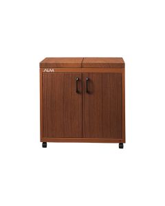 ALM 3-Plates Food Warmer And Hostess Trolley, 2 Shelves, Removable Power Cable, Elegant And Modern Design - Brown - ALM-HT3SLO