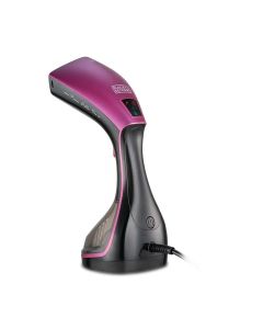 Black+Decker Digital Handheld Garment Steamer 1600W, Ceramic Soleplate, Digital LED Display, Fast Heat-Up, Removable Water Tank - Black/Purple - HSTD1600-B5