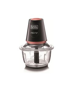 Black+Decker Multifunction Glass Chopper 400W, Anti-Slip Rubber Grip, Pulse Speed Function, Double-Blade System - Black - GC430-B5