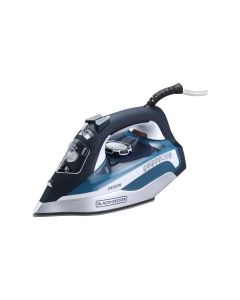 Black+Decker Steam Iron 2400W, Ceramic-Coated Soleplate, 380ml Water Tank, Vertical Steam Function, Self-Clean Function - Blue - X2150-B5