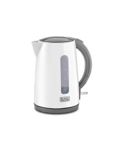 Black+Decker Plastic Electric Kettle 2200W 1.7L, Rapid Boiling, Boil-Dry Protection, Concealed Heating Element - White - JC70-B5
